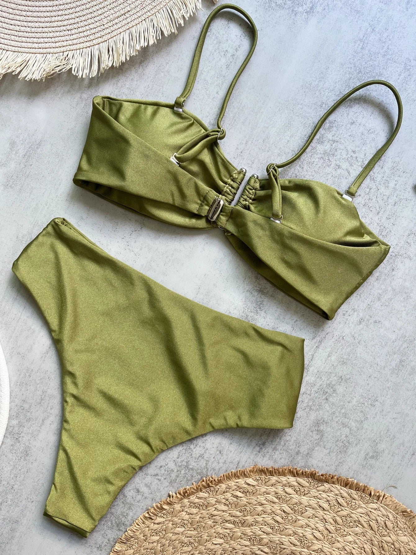 Bikini bandeau push-up pour femme 2026, maillot de bain sexy, ensemble bikini brésilien, string, maillot de bain uni, tenue de plage
