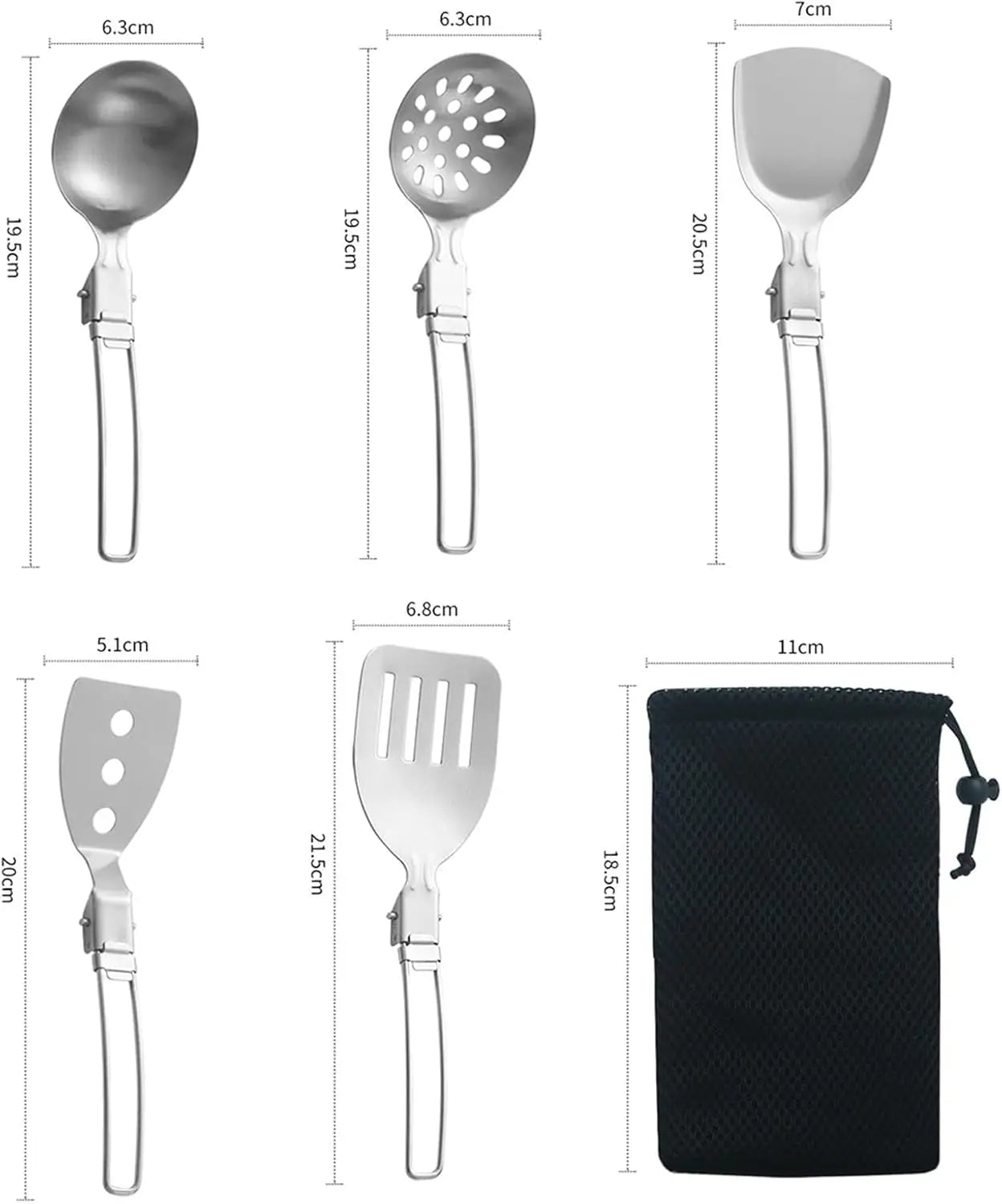 Spatule pliante cuillère pelle tourneur de nourriture Portable 304 en acier inoxydable Camping en plein air barbecue cuisine vaisselle fournitures de pique-nique ﻿