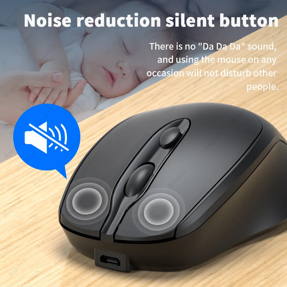 Souris Bluetooth sans fil Portable compacte ergonomique 2.4G USB silencieuse 1600DPI 500mAh Rechargeable pour PC tablette ordinateur Portable MacBook