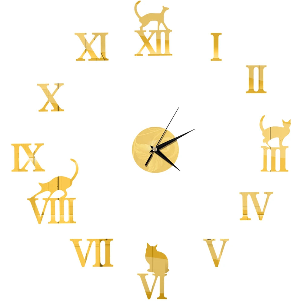 Creative Frameless Wall Clock, Silent Wall Sticker for Home, Acrylic Mirror Sticker, Wall Decor for Living Room and Office, DIY