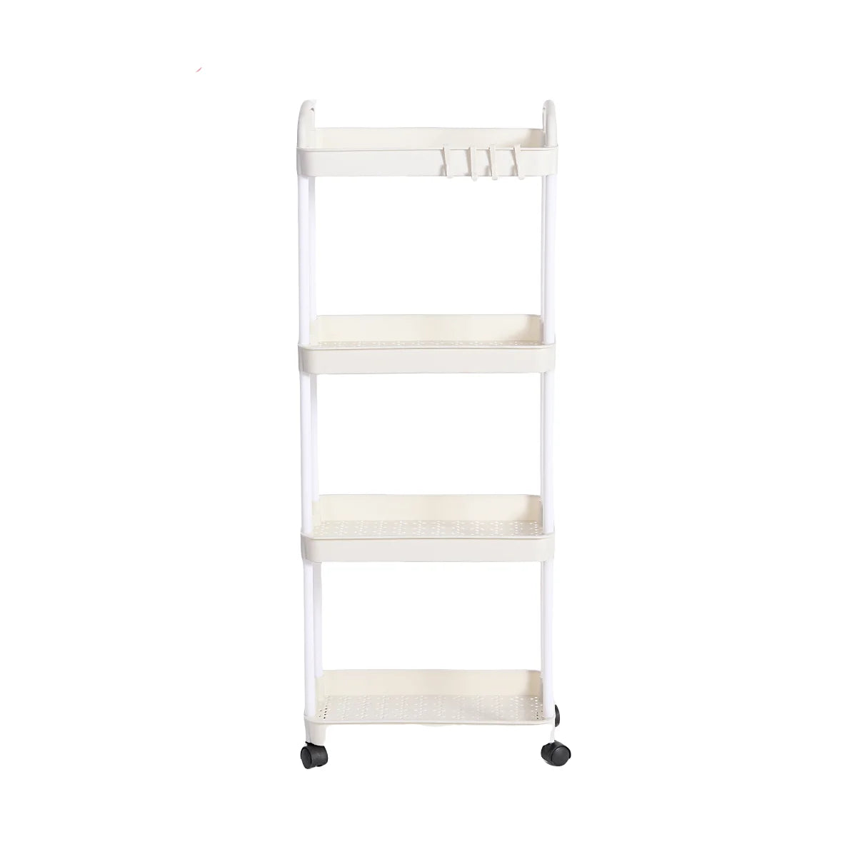 Plastic Rolling Utility Cart with Handle, Storage Cart for Office, Living Room, Kitchen, Mobile Storage Assessment with Wheel