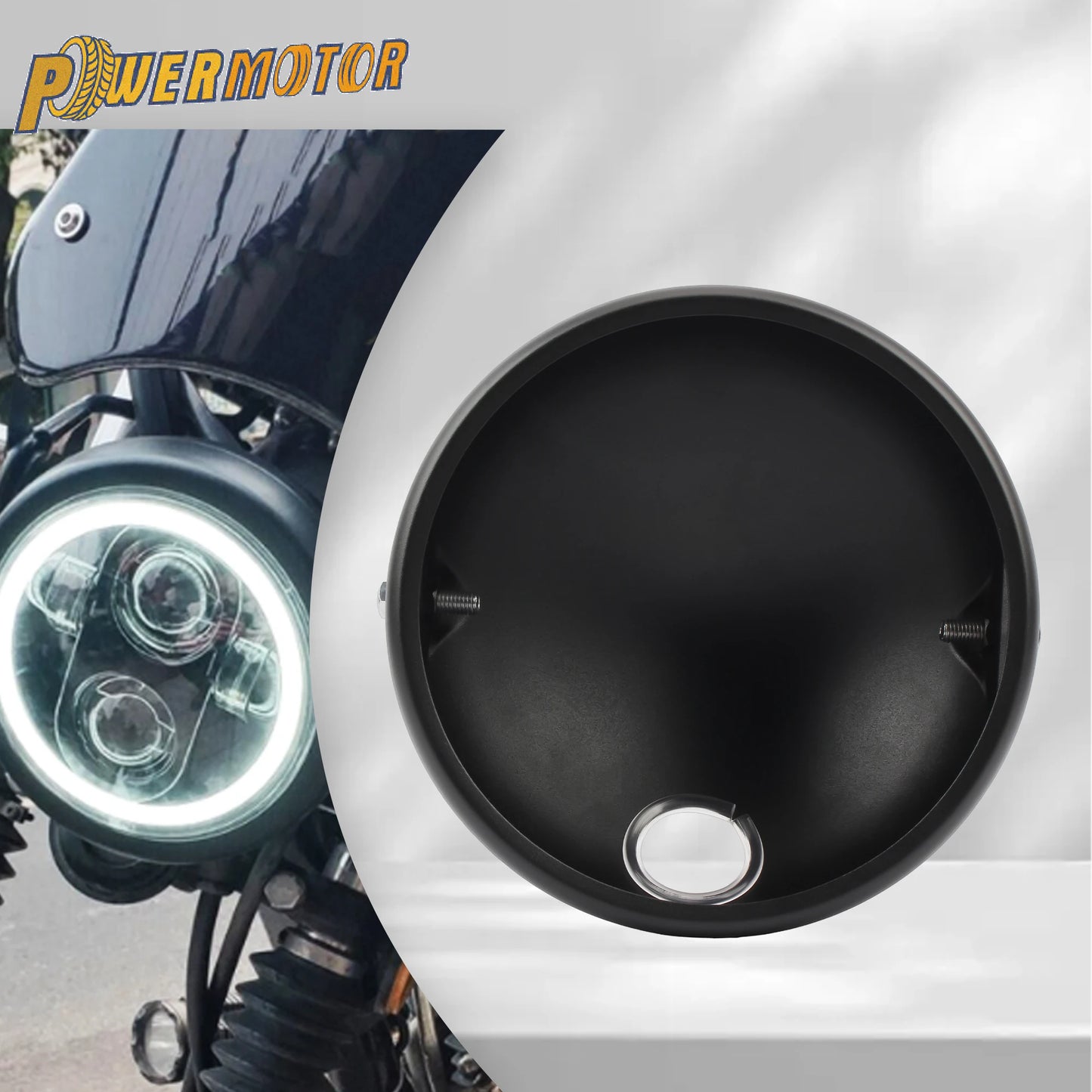 Boîtier universel phare LED moto 5,75/7 pouces — support de base modifié, rétro