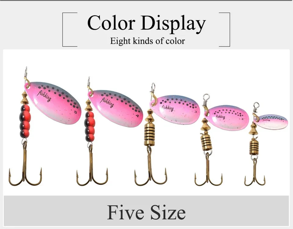 NGB métal leurre de pêche Spinner appâts 1 pièces 3.9g 4.6g 7.4g 10.8g 15g cuillère rotative leurres Spinners avec triples crochets brochet appâts