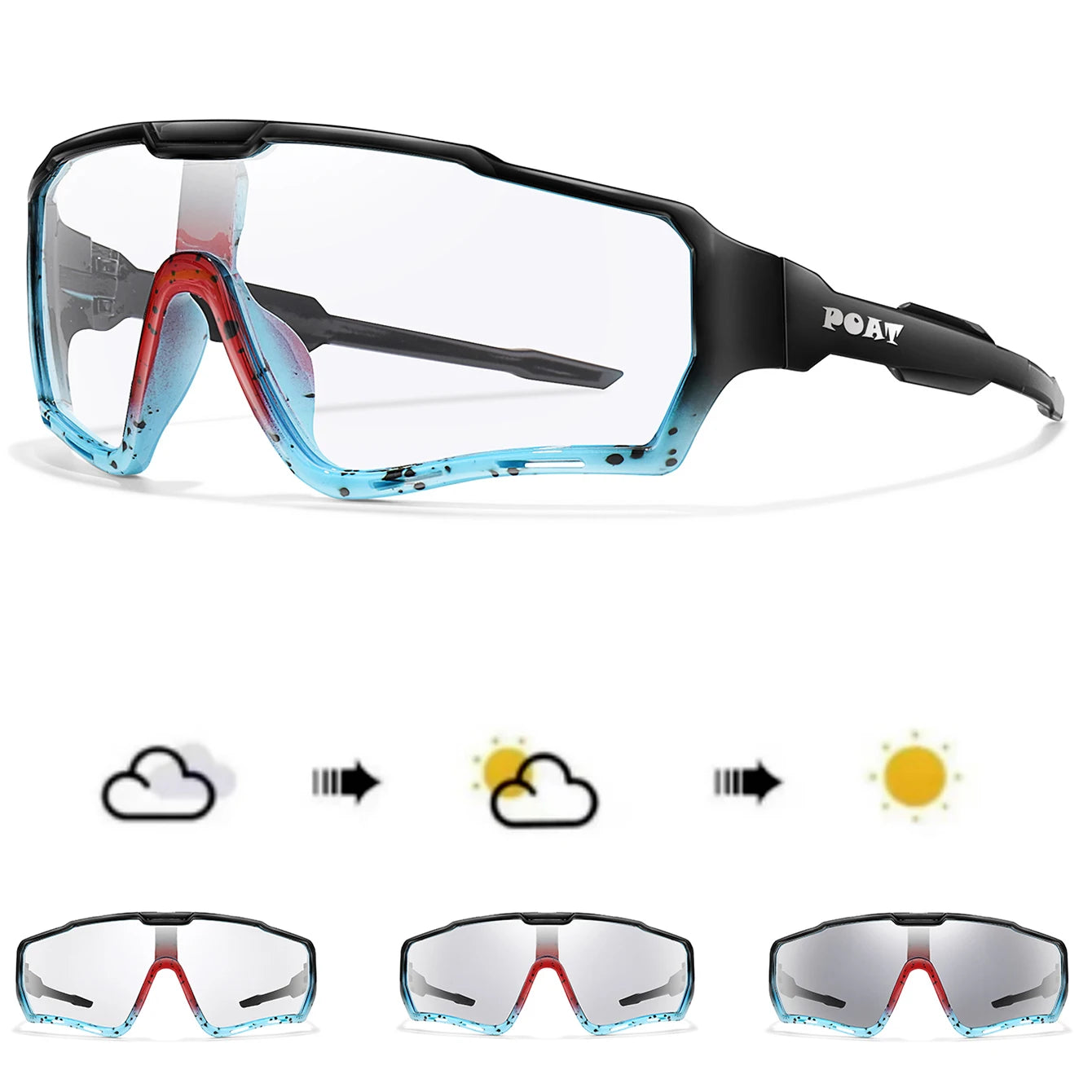 POAT tout nouveau Style lunettes de soleil photochromiques sport hommes femmes vtt vélo lunettes de vélo cyclisme pêche lunettes de course