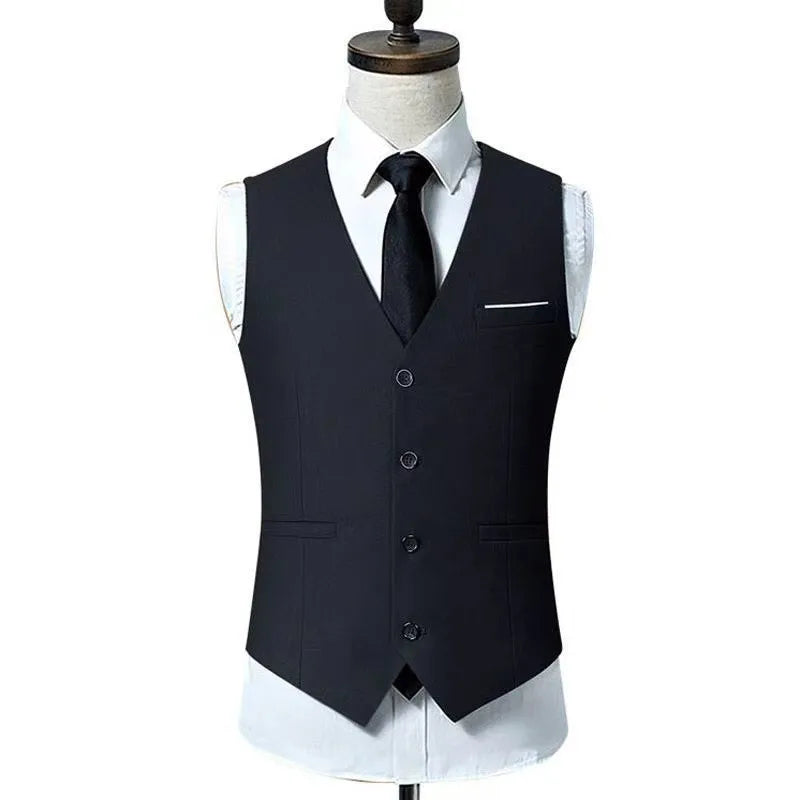 Gilet coupe cintrée pour Homme, noir, gris, bleu marine, Plus, décontracté, sans manches, Business, M-6XL