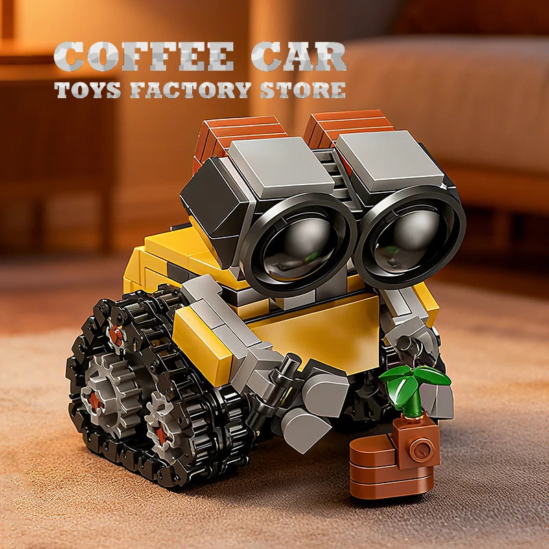 Mini robot espacial MOC, bloques de construcción, juguetes, modelo de Bot sobre orugas, película clásica, bloques de ciencia ficción, muñecos para niños y adultos, regalos de Navidad, 217 piezas