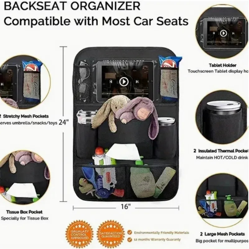 Organisateur de siège de voiture multi-poches, matériau Durable et étanche avec support de tablette, parfait pour les voyages sur route et l'utilisation quotidienne 2026