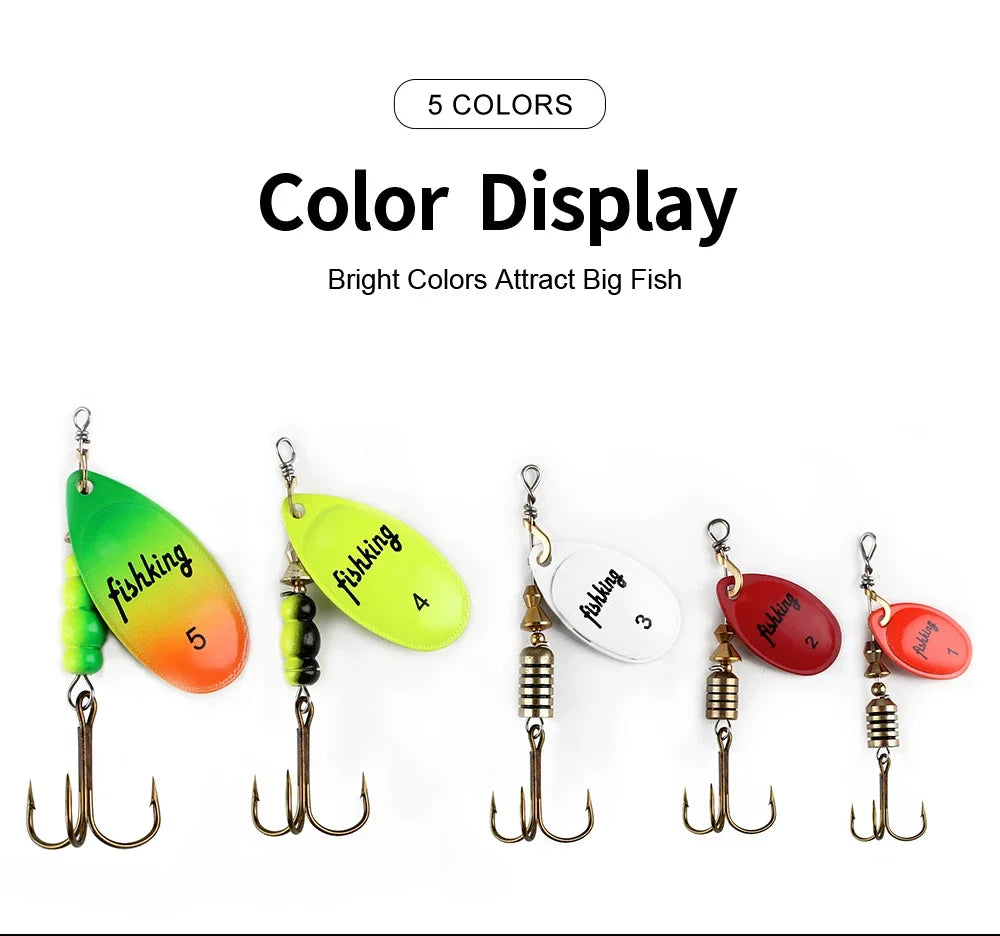 NGB métal leurre de pêche Spinner appâts 1 pièces 3.9g 4.6g 7.4g 10.8g 15g cuillère rotative leurres Spinners avec triples crochets brochet appâts