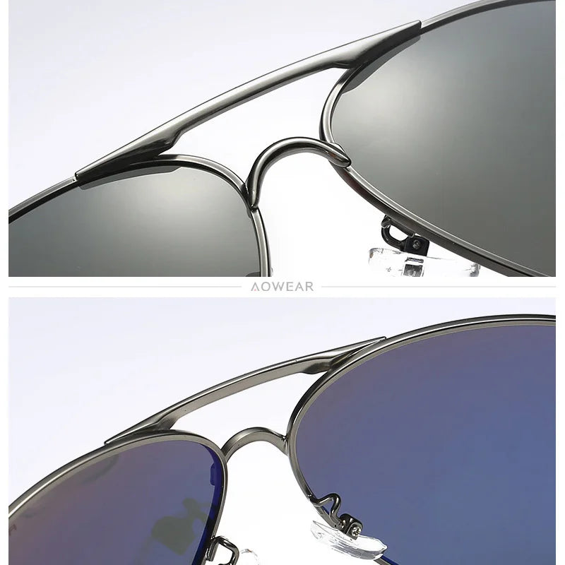 AOWEAR Men's Aviator Sunglasses Men Mirror Polarized Sunglasses for Men HD Driving Pilot Sunglasses Men's Sunglasses
