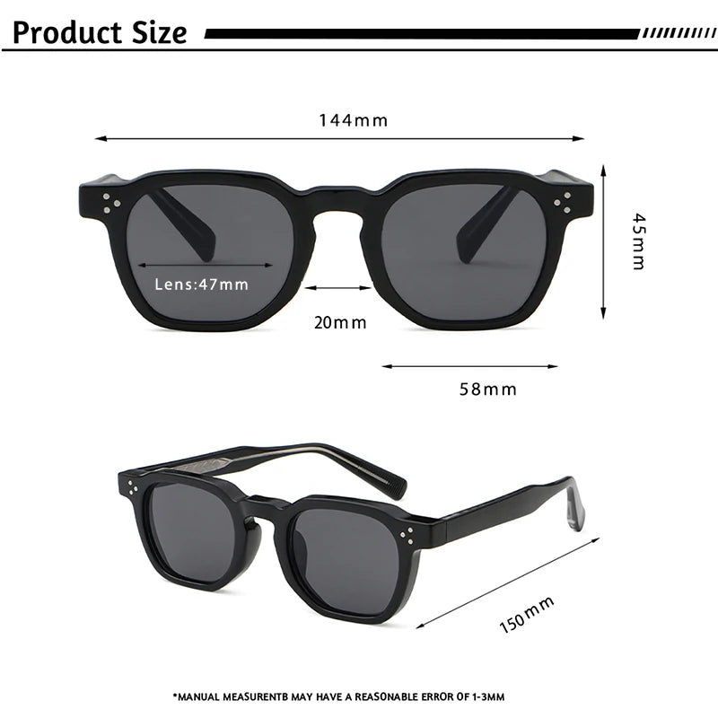 Lunettes de soleil carrées rétro punk — hommes et femmes, plage, conduite, UV400