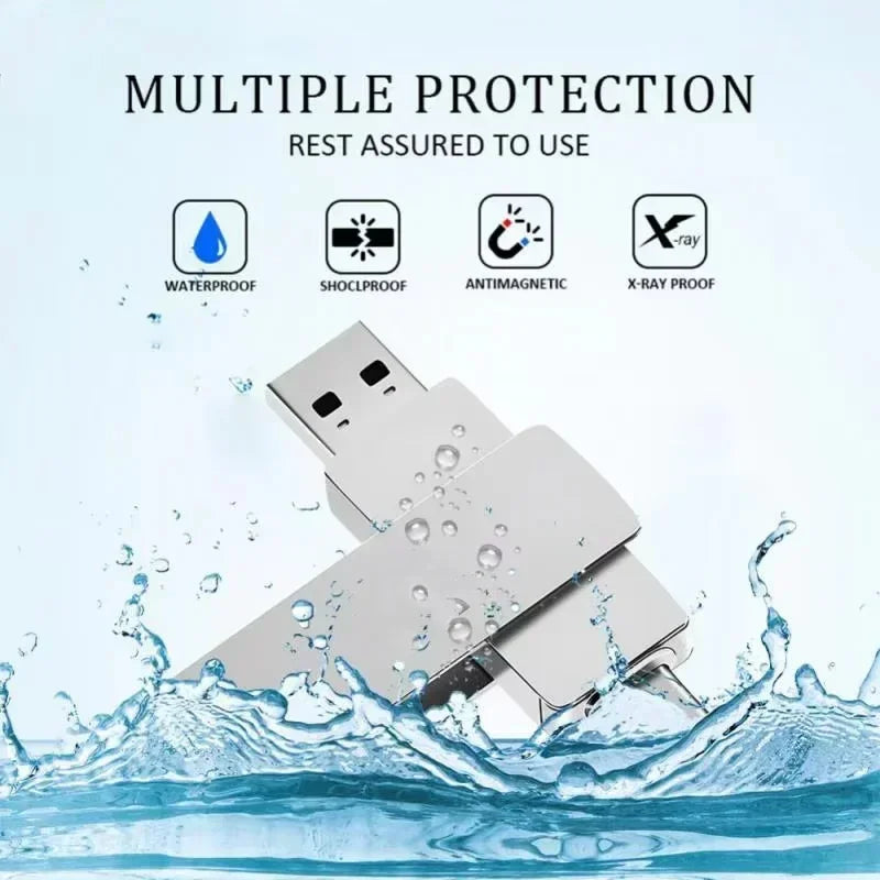 DIXSG pour Xiaomi, clés USB 3.2 de 16 To, disque U de 2 To, clé USB métallique haute vitesse, étanche, type C, mémoire USB, clés USB