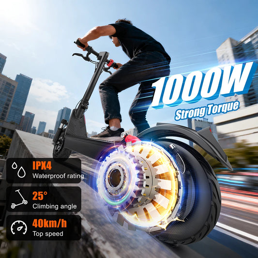 Patinete eléctrico HX X9B 1000W 20AH 40 KM/H, patinetes eléctricos con amortiguación, e-scooter para adultos plegable, e-scooter urbano