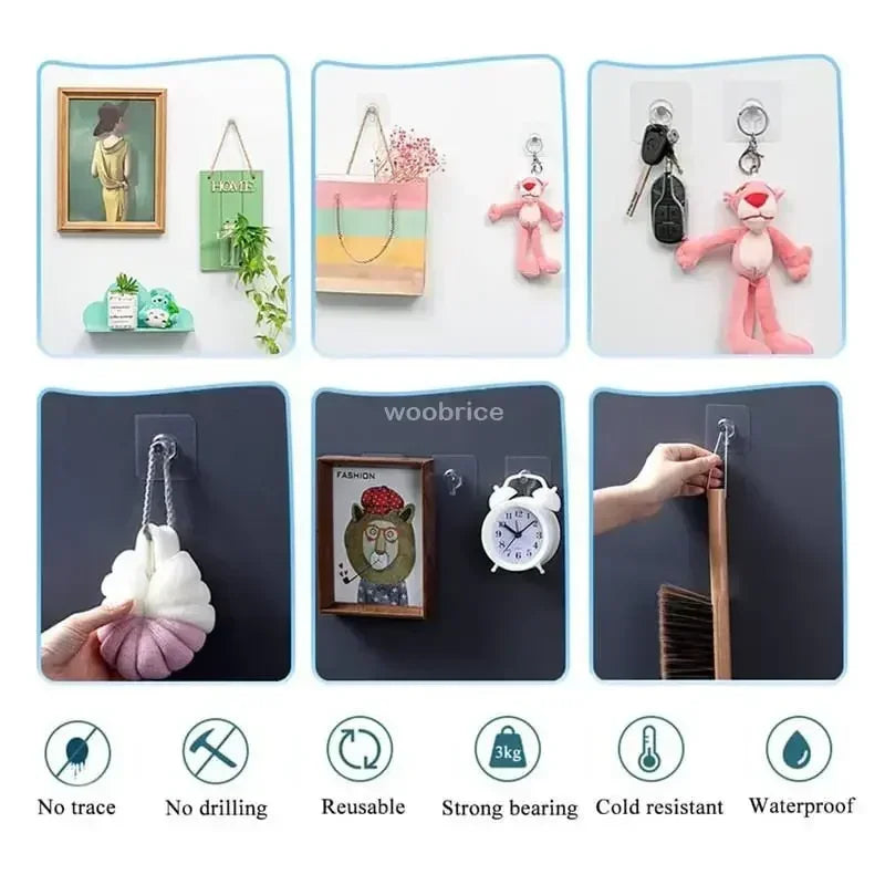 Crochets Cadre Photo Auto-Adhésif — Support Rangement Multifonction Cuisine