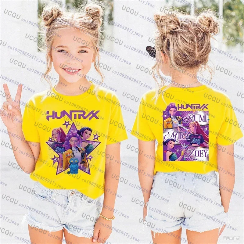 Kpop Demon Hunters T-Shirt for Parents and Kids, Halloween, Harajuku, Casual Fashion, Cotton, Cosplay Clothes