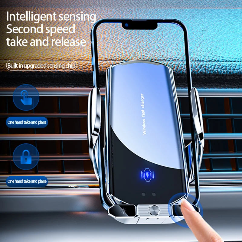 Wireless Car Charger, Magnetic Cell Phone Mount, 360° Rotating Car GPS Holder for iPhone Xiaomi