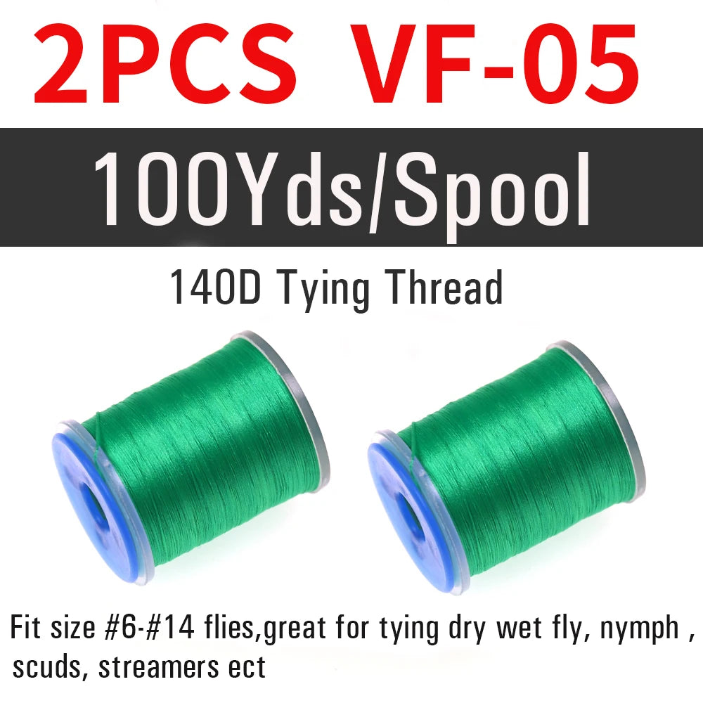 2 pièces de fil à nouer pour la pêche à la mouche 140D # 6~ # 14 Nymphes sèches et humides, Matériel de montage de mouches streamer, Fil, Fixateur de bobine, Outil de montage de mouches