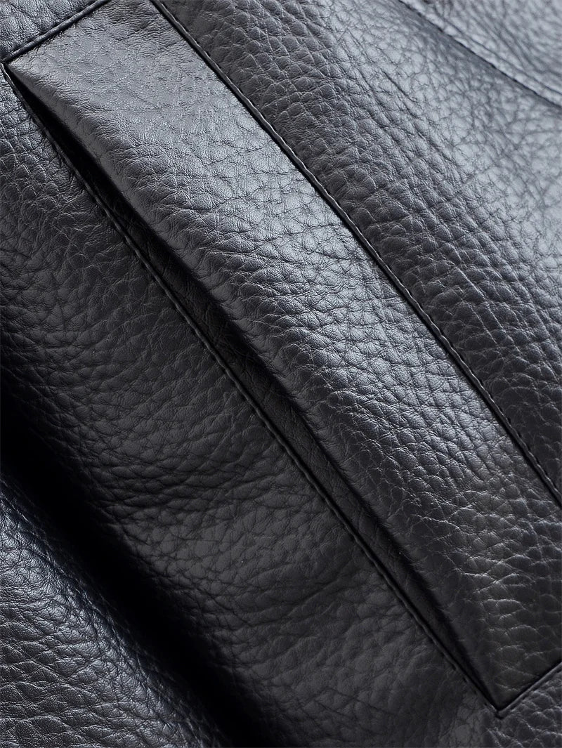 Veste femme automne 2025 nouveau noir à manches longues galets Faux cuir veste moto Style personnalité mode