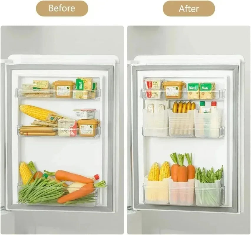 Cajas de almacenamiento para frigorífico, 1/5 piezas, organizador de alimentos frescos, almacenamiento en frío, contenedor de verduras, frutas, especias, recipiente para alimentos, cajas de cocina para el hogar