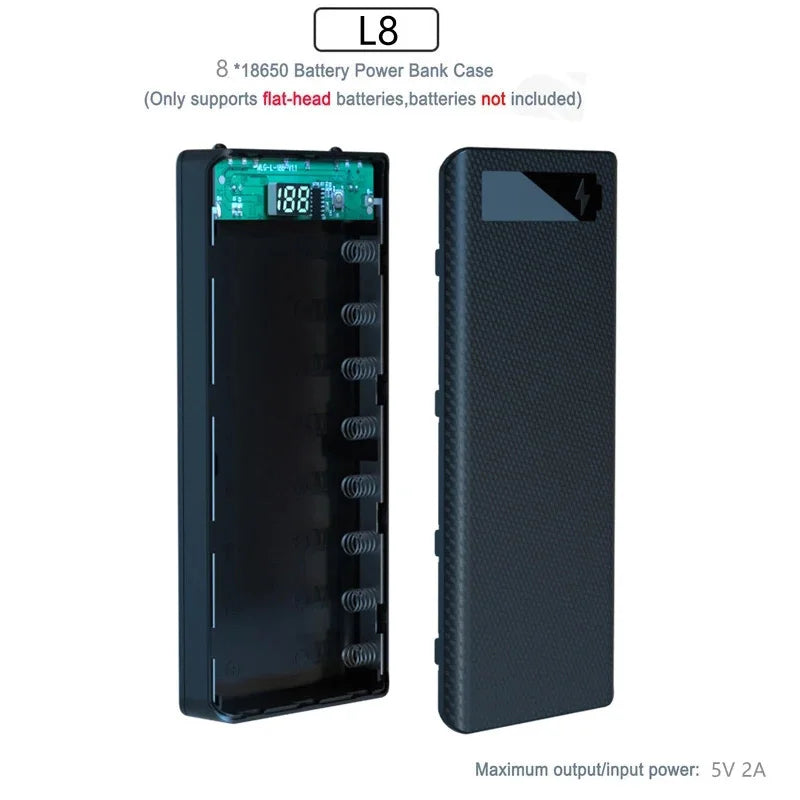8/10*18650 batterie externe support de la boîte de batterie Portable double USB Type C coque de Charge pour iPhone Xiaomi Huawei 18650 boîtiers de batterie