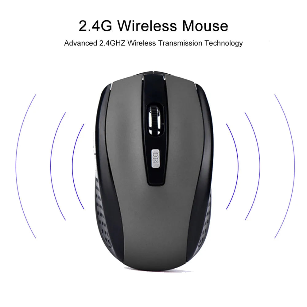 Souris sans fil 2.4G souris de jeu 2.4Ghz souris optique sans fil 6D mince Mini souris silencieuse DPI1600 pour Macbook PC ordinateur portable