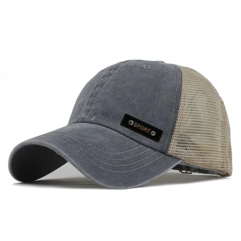 Brand Washed Cotton Mesh Cap for Men Women Gorras Snapback Baseball Caps Dad Hat Outdoor Cap