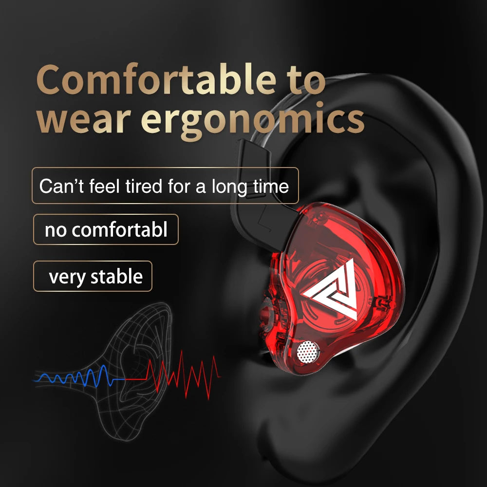 Original QKZ AK6 Copper Driver HiFi Wired Earphone 3.5MM Running Sports Headset Bass Stereo Headphone Music Earbuds In-ear with Mic