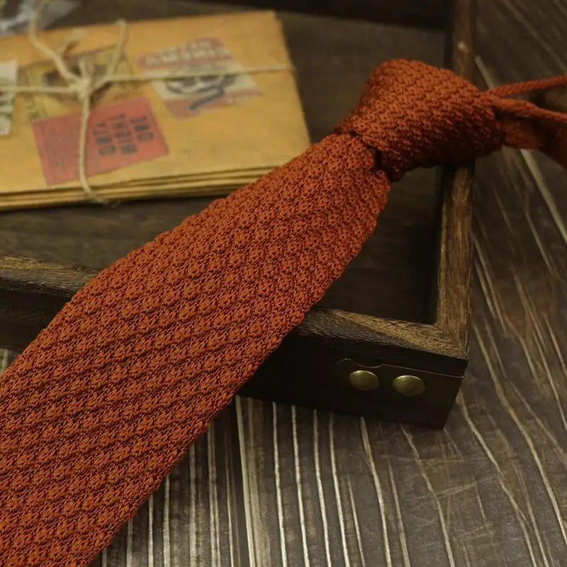 New Style Gradient Fashion Men's Solid Colored Knitted Tie Normal Slim Classic Woven Tie Narrow Ties