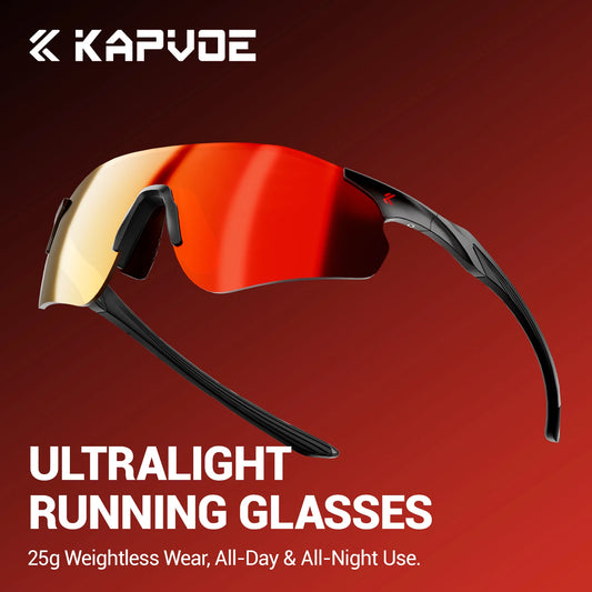 Lunettes de cyclisme et de course photochromiques Kapvoe, pour hommes et femmes, lunettes de soleil pour vélo de route, protection UV400, lunettes de sport pour la conduite