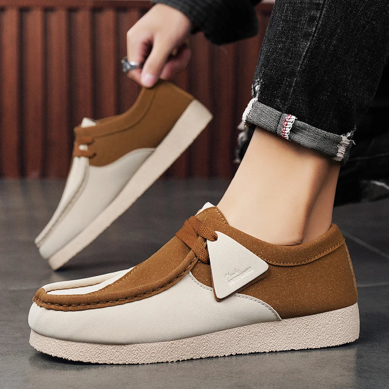 Novedad Zapatos casuales vintage de lujo para hombre, sin cordones, de gamuza, zapatillas de deporte, cómodos para caminar, zapatos náuticos para hombre, calzado masculino