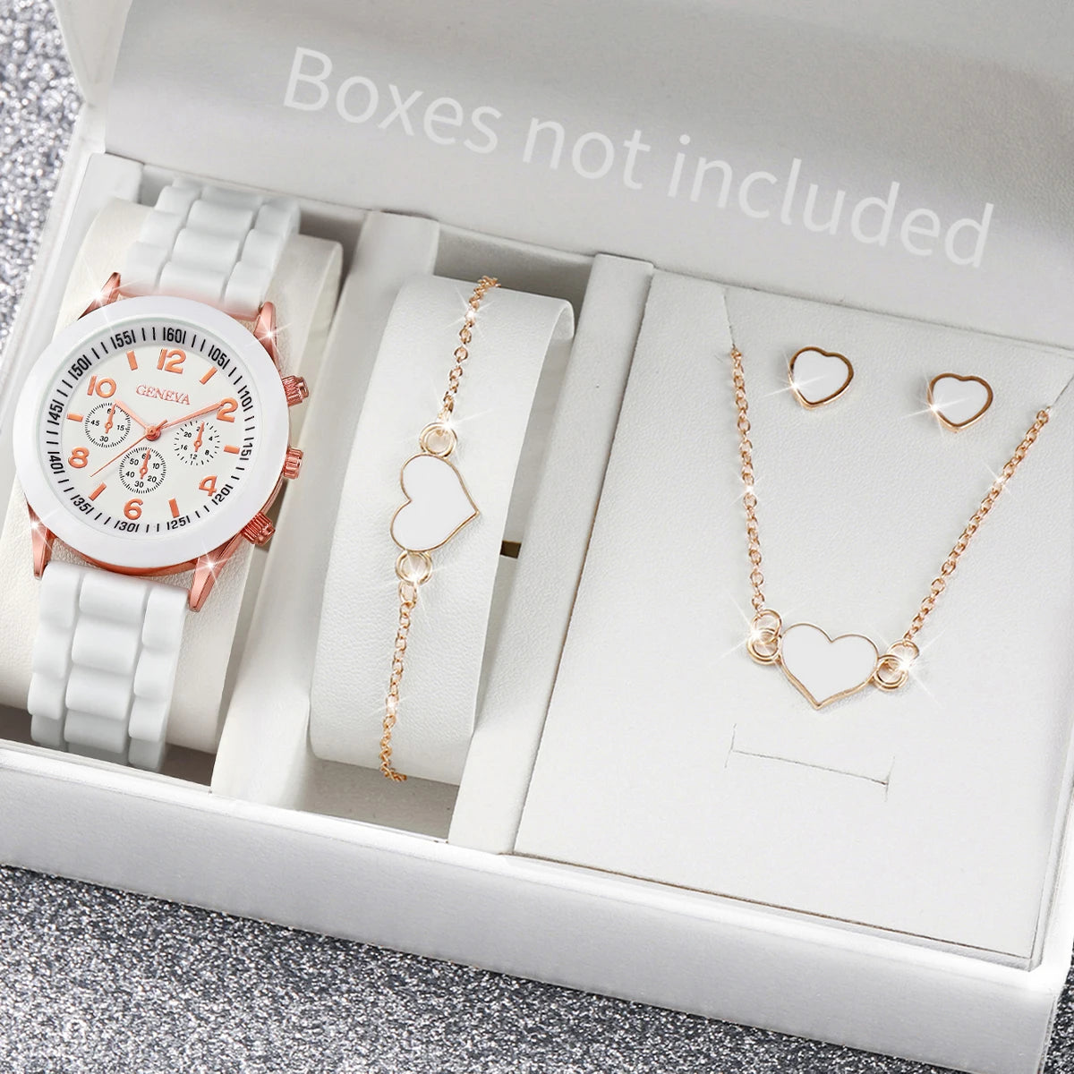 Juego de relojes de cuarzo con correa de silicona para mujer, reloj de moda, regalo para niña, sin caja, 5 unidades, 6 unidades
