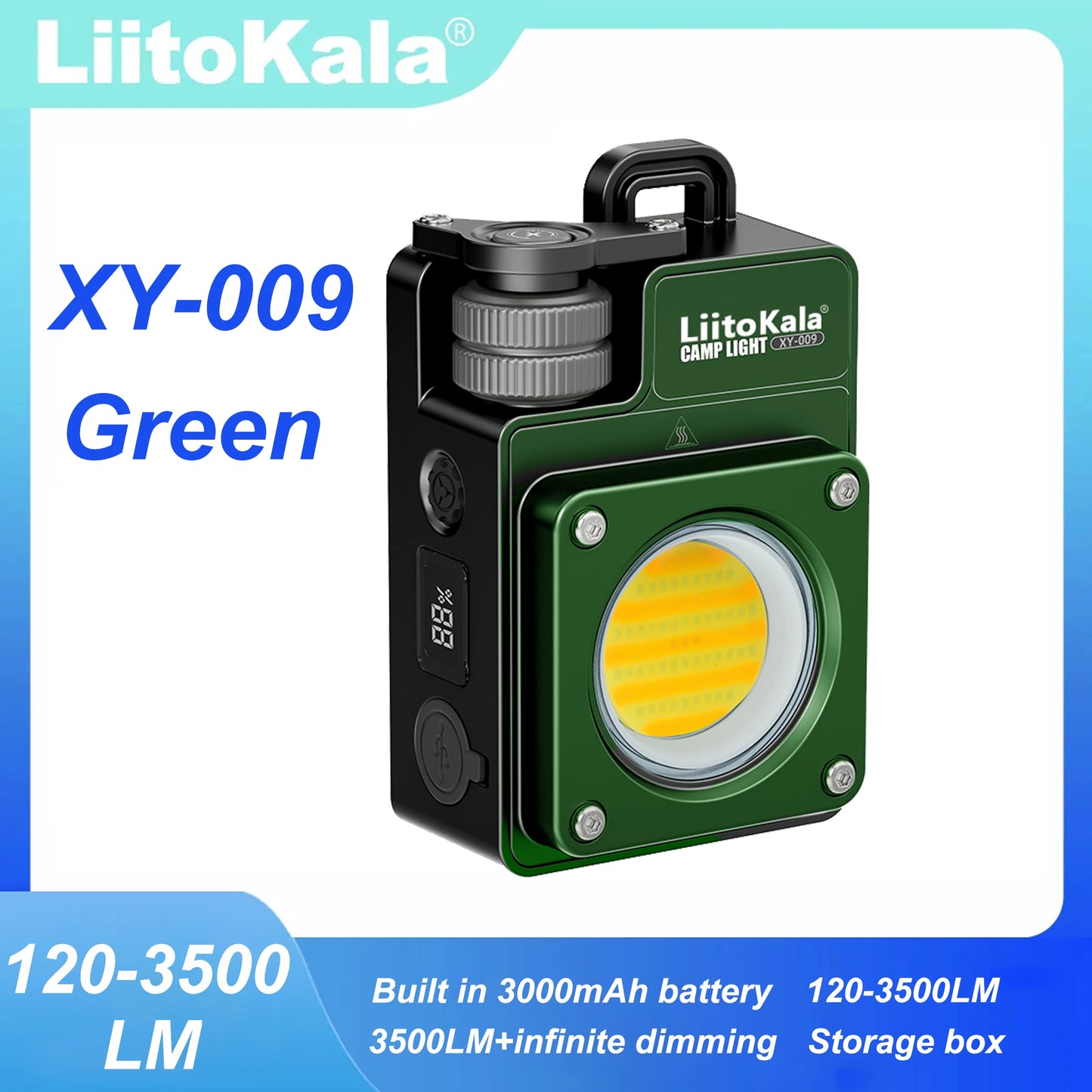 Lampe de camping LED rechargeable portable LiitoKala XY-009, multifonctionnelle, pour les activités de plein air, longue durée de vie