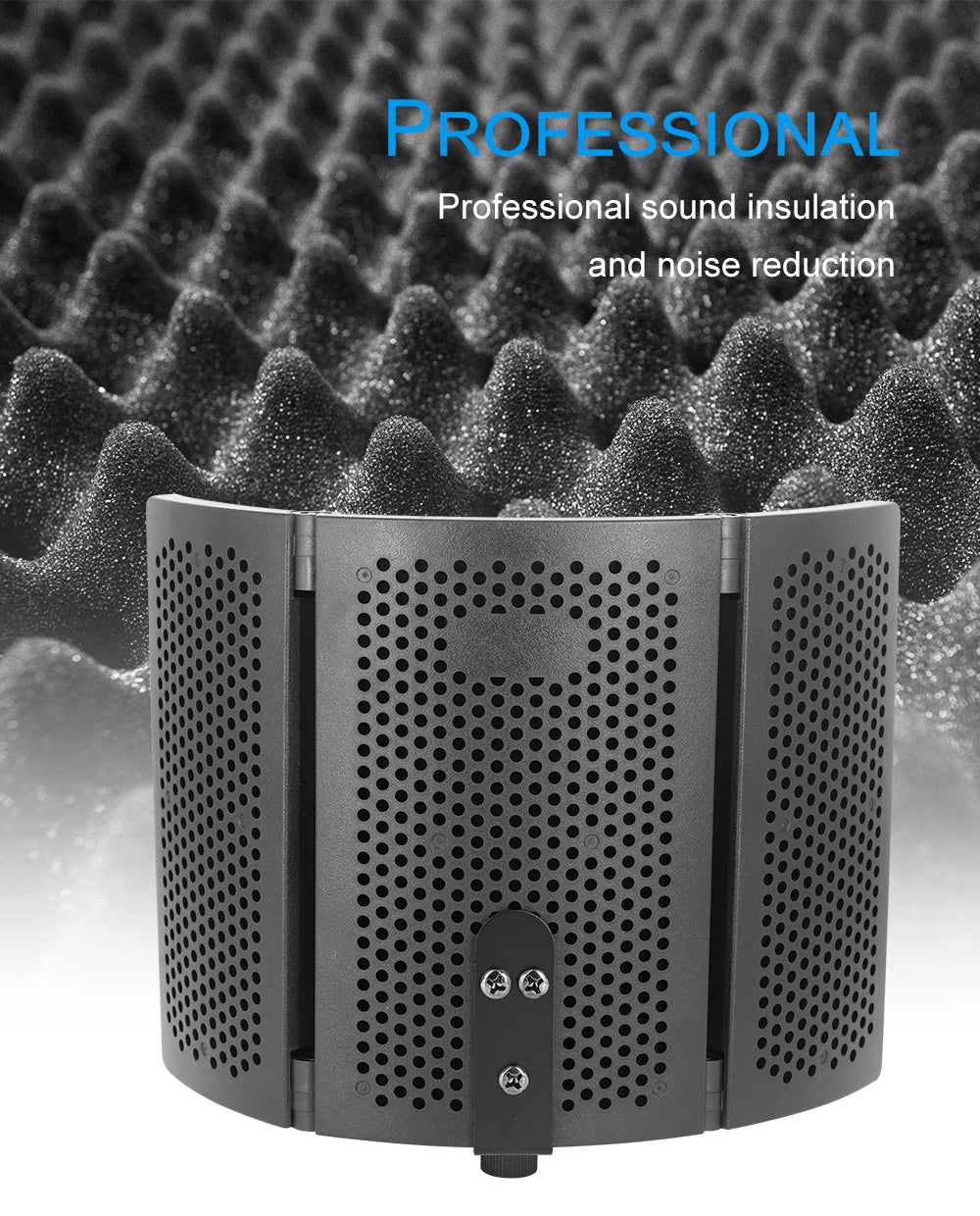 Capot d’Isolation Acoustique Pliable pour Microphone — Triple Isolation Studio