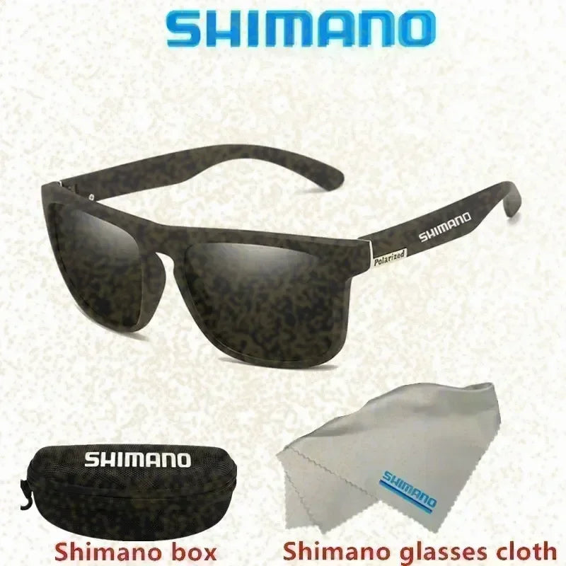 Lunettes de soleil polarisées Shimano, protection UV400 pour hommes et femmes, pour la chasse, la pêche, la conduite, le vélo, avec boîte en option