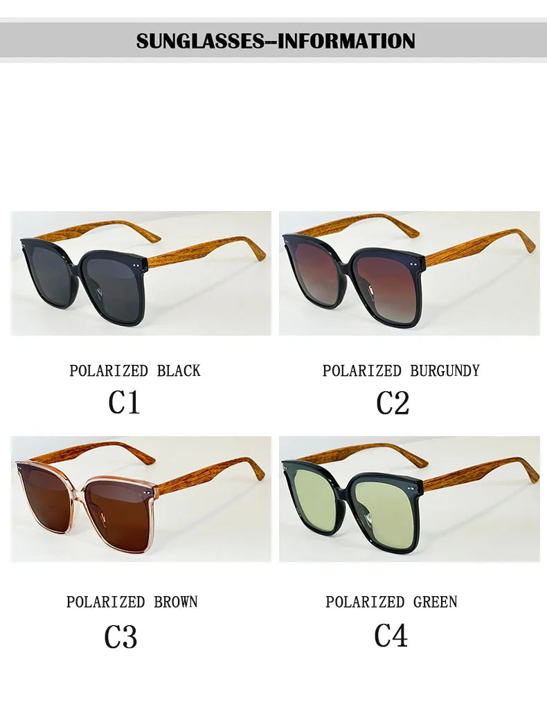 Lunettes de soleil polarisées œil de chat pour femmes — rétro, surdimensionné, carré, mode