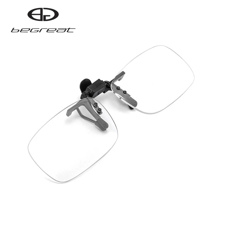 Lunettes de lecture portables avec clips — lentille rabattable, loupe, sans bords, hommes et femmes presbytes