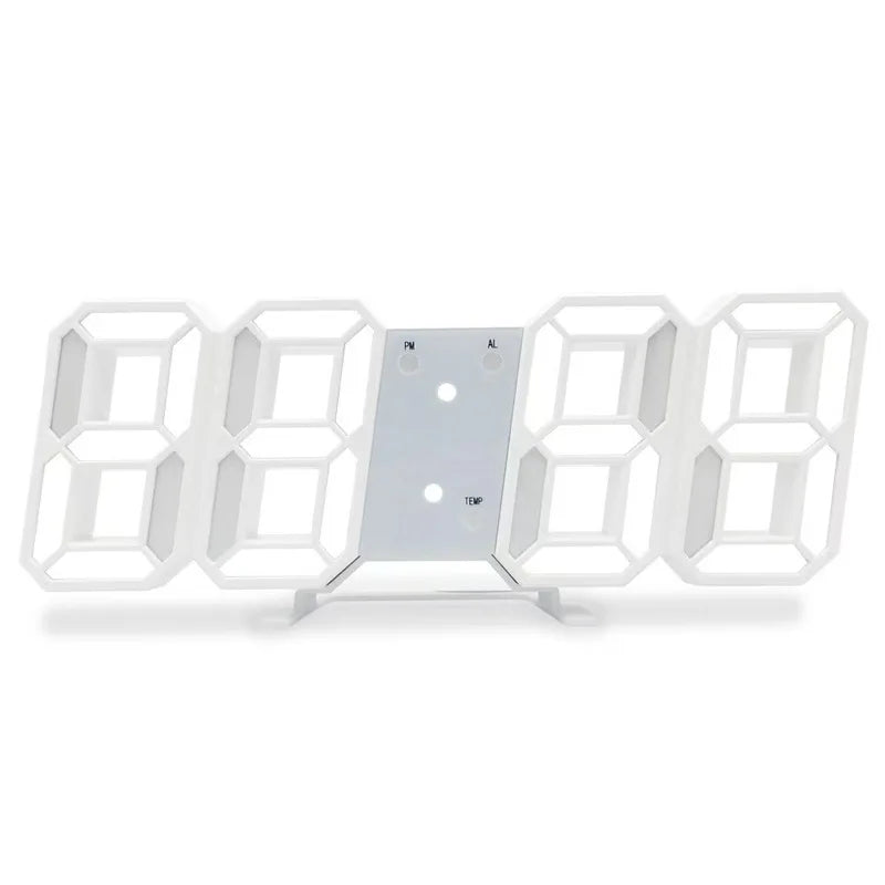 Horloge murale numérique LED 3D lumineuse avec prise USB – Décoration créative pour la maison
