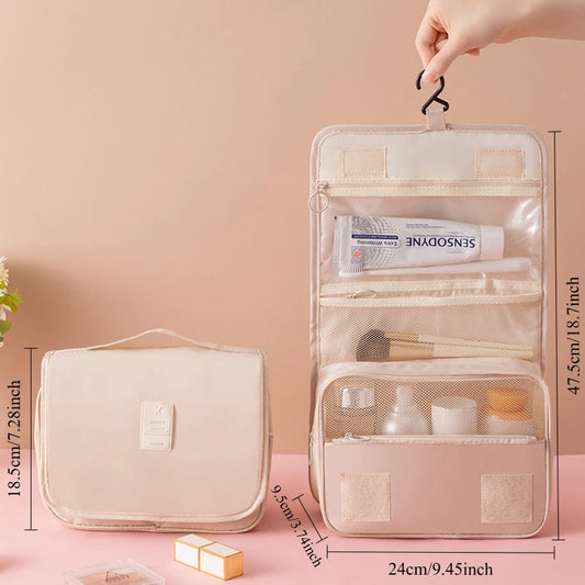 Travel Makeup Bag, High-Quality Waterproof Toiletry Organizer for Women, Neceser, Bathroom Hook, Wash Pouch, Hook, Makeup Storage Bag