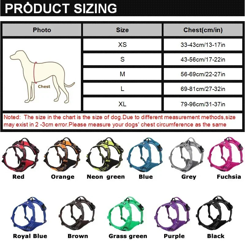 Harnais Réfléchissant pour Chien — Gilet Respirant Réglable, Sangle Poitrine, Petit/Moyen/Grand