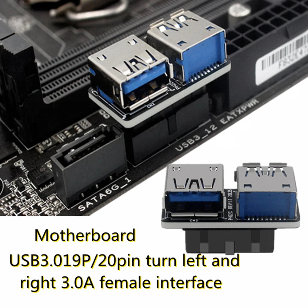 RGEconvex-Adaptateur de carte mère USB 3.0 femelle, convertisseur de carte mère, prise de bain, 19PIN, 20Pin, touriste