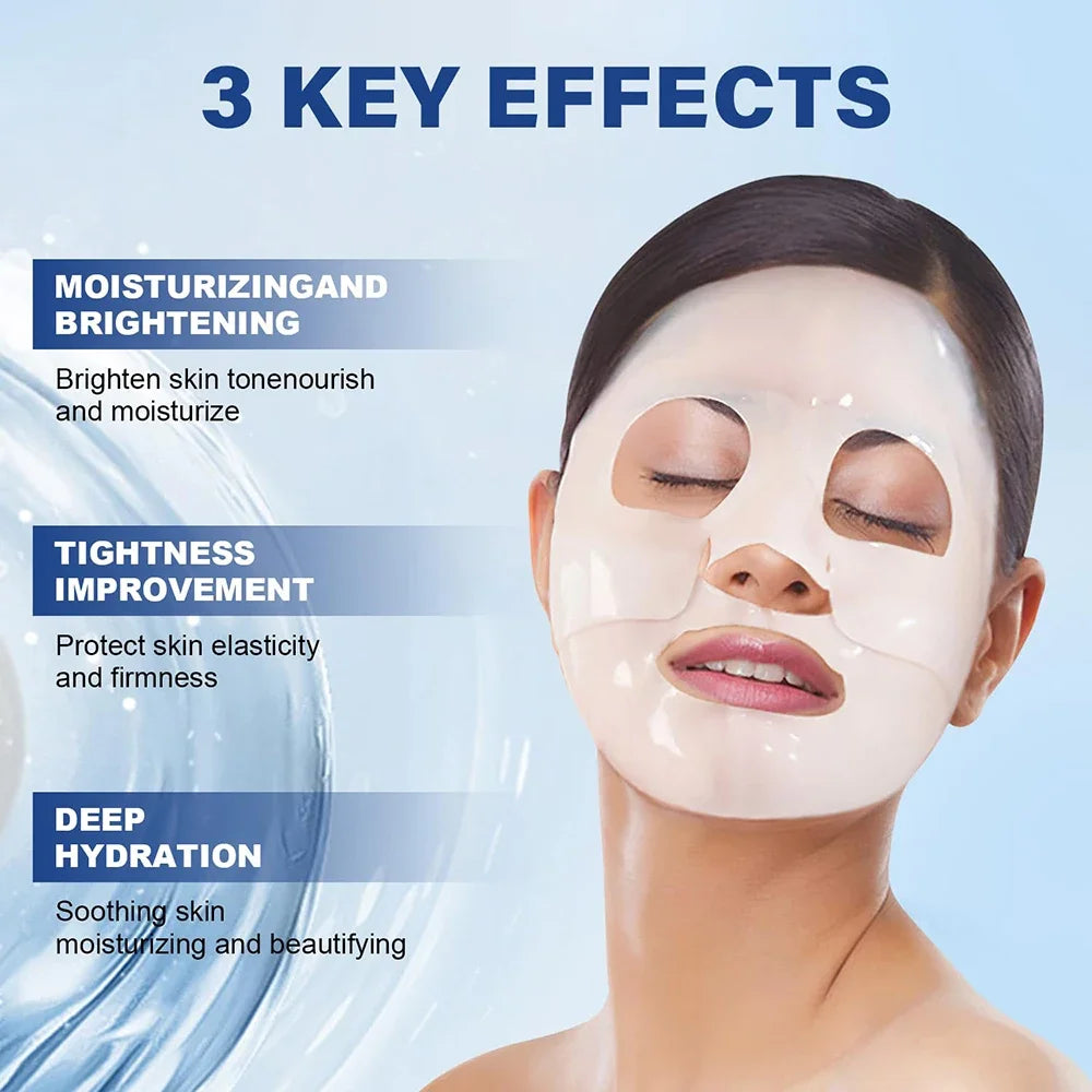 Mascarilla facial de colágeno profundo antienvejecimiento, mascarilla facial de colágeno durante la noche, mascarilla de colágeno profundo para lifting, reafirmante, hidratante (paquete de 5)