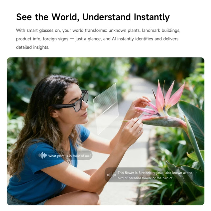 Lunettes intelligentes AI — Bluetooth tactile, caméra, appel, musique, sport