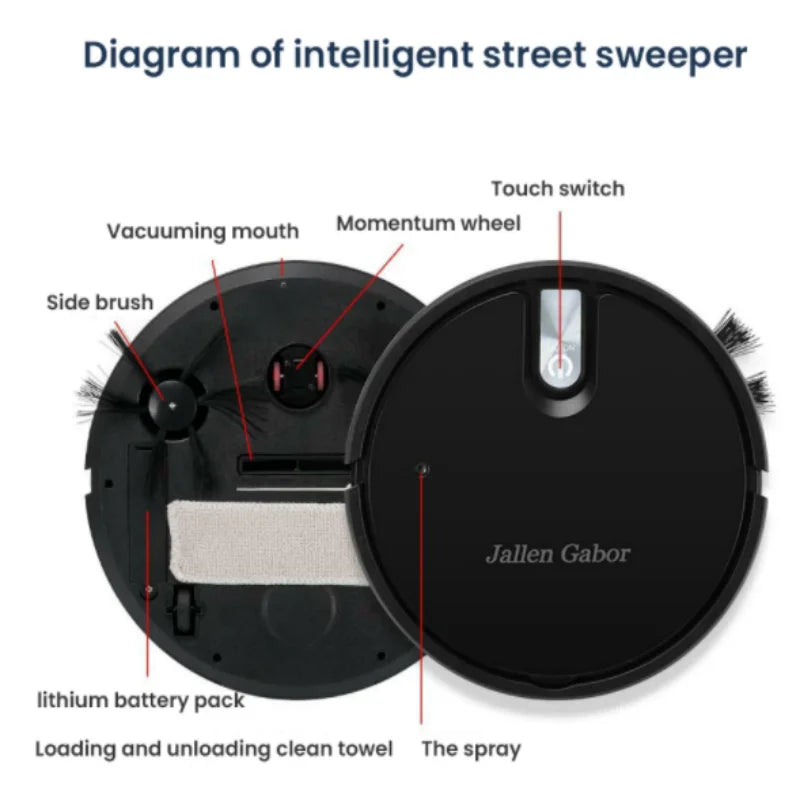 Aspirador robot inteligente inalámbrico 5 en 1, multifuncional, súper silencioso, limpieza, humidificación, para uso doméstico, electrodoméstico