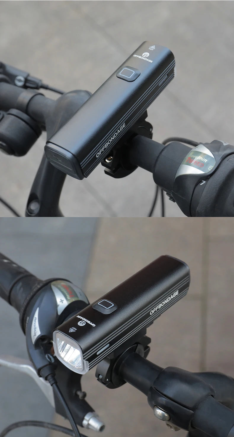 OFFBONDAGE Vélo Lumière 1000Lumen Vélo Phare Banque de Puissance Lampe de Poche Guidon USB Charge VTT Route Point culminant