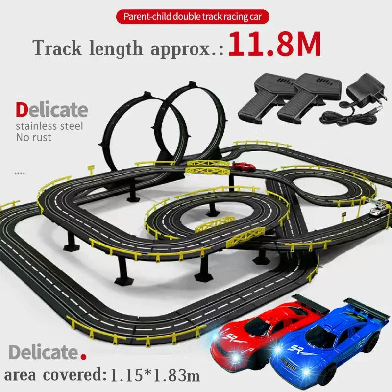 Voiture électrique 1/43, Double piste de course, jouet, Circuit Autorama, Voiture télécommandée, fente ferroviaire électrique, jouet de voiture de course