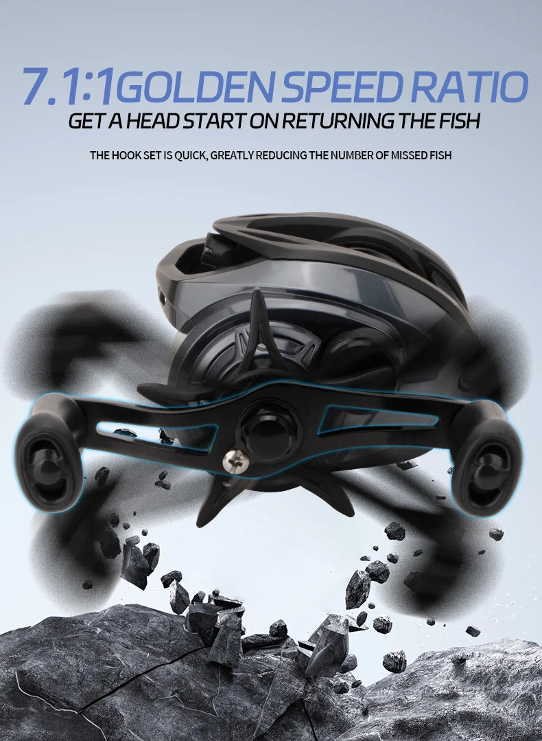 DEUKIO nouvelles roues de pêche à courant continu moulinets de Baitcasting électriques à la carpe 6 + 1BB 7.1:1 rapport de vitesse moulinets de coulée d'eau salée