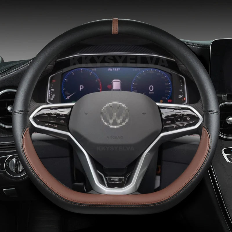 Housse de volant de voiture en forme de D — compatible plusieurs modèles 2015-2021