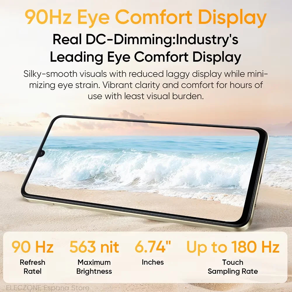 Realme Note 70T Smartphone — 6,75" 90Hz, 6000 mAh, 13 MP IA, Octa-Core, IP54, Version Mondiale