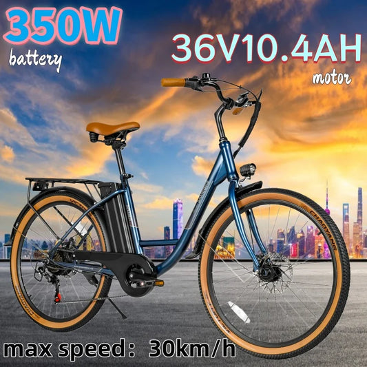 Samebike Bicicleta eléctrica ligera motor de 350W batería de 36V10.4AH bicicleta eléctrica 30 km/h para viajes urbanos de adultos e-bike