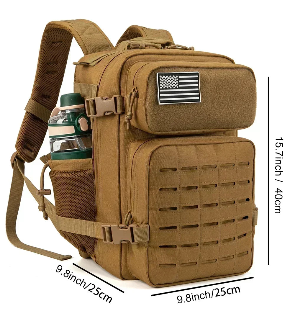 Sac à Dos Tactique Plein Air 25L/45L Homme Femme — Randonnée École Porte-Bouteille