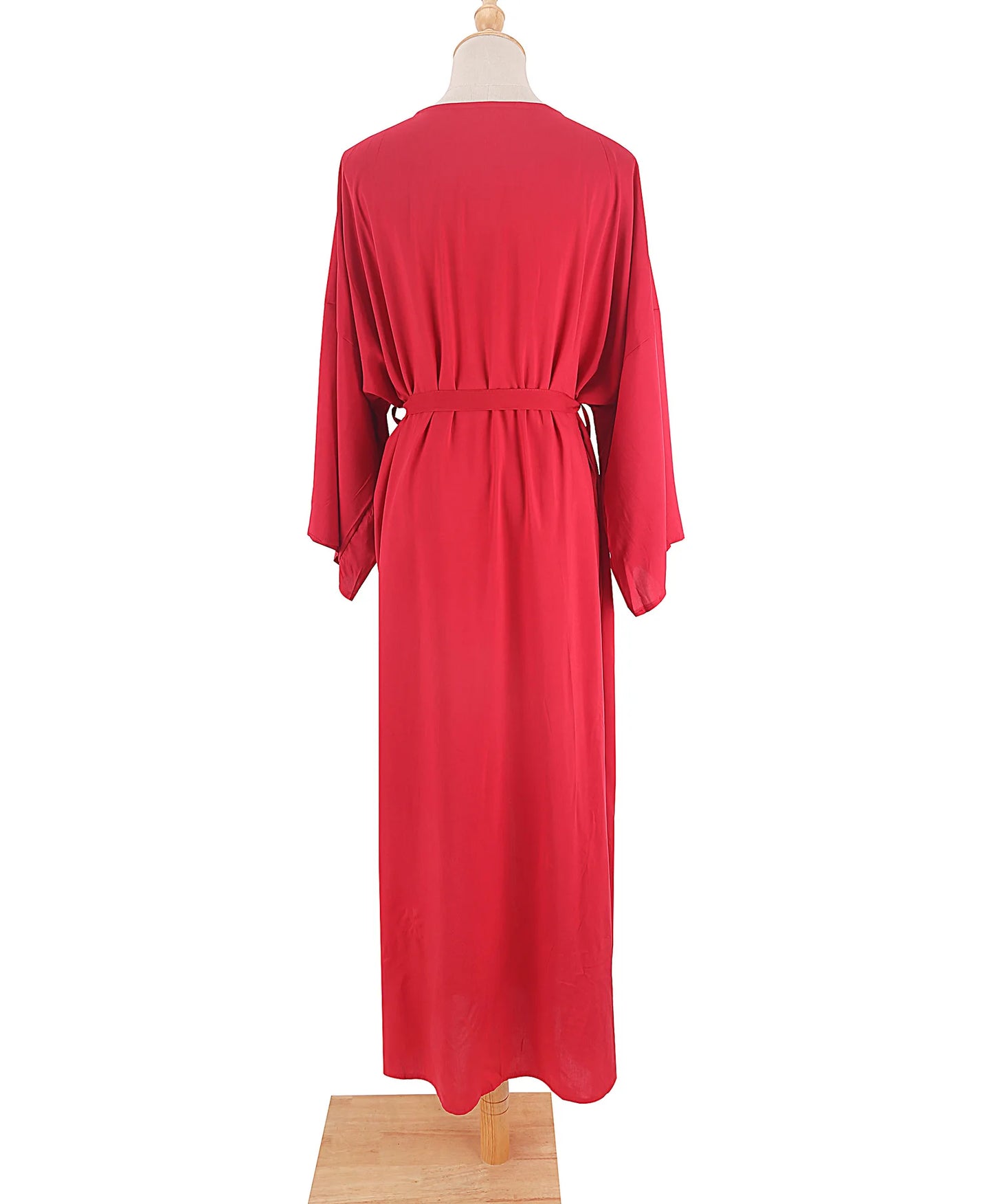 Robe de Plage Longue avec Ceinture pour Femme, Kimono Sexy, Cardigan d'Été, 5 Couleurs Unies
